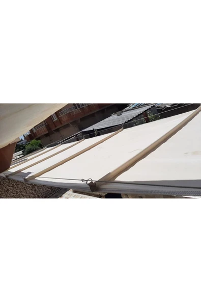 size ne lazım Teleskopik Açılıp-kapanabilir Gölgelik Tente Sistemi Krem Oxford Su Geçirmez 2m X 7m - Resim 3