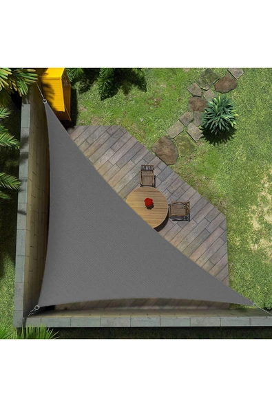 size ne lazım Sizenelazım Üçgen Gölgelik Antrasit Gri Waterproof Su Itici Kumaş 3x3x4.25mt ürün görseli