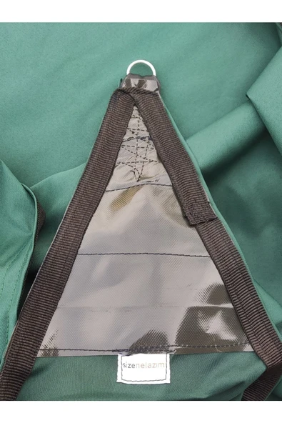 size ne lazım Yeşil Üçgen Gölgelik Oxford Kumaş 190gr M² 3 X 3 X 4.25 M - Resim 4