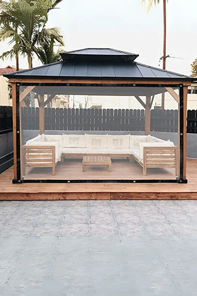 size ne lazım 290cm X 5m Su Geçirmez Şeffaf Branda Kış Bahçesi, Kamelya, Hobi Bahçesi, Balkon Brandası ürün görseli