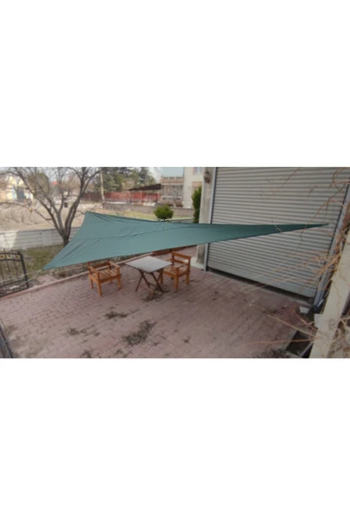 size ne lazım Yeşil Üçgen Gölgelik Oxford Kumaş 190gr M² 4.40 X 4.40 X 6.20 M - Resim 2