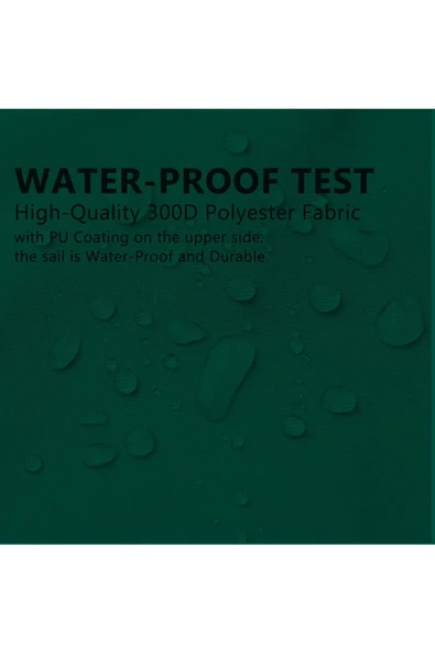 size ne lazım Sizenelazım Yeşil Su Geçirmez Yarasa Model Üçgen Gölgelik 3 X 3 X 4.25m - Resim 3