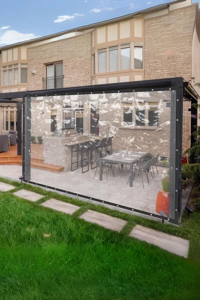 size ne lazım 240cm X 8m Su Geçirmez Şeffaf Branda Kış Bahçesi, Kamelya, Hobi Bahçesi, Balkon Brandası - 2
