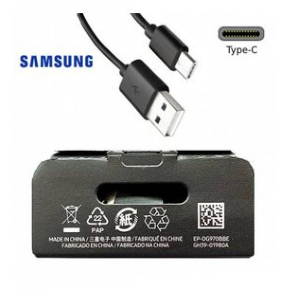 Samsung Galaxy S10/ S10 Plus/ S10e Tip C USB Veri Şarj Kablosu EP-DG970BBE SİYAH