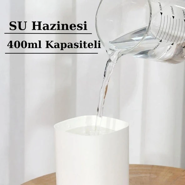 H2o Humidifier 400 ml Ulrasonik Hava - Oda- Araç Nemlendirici Buhar Makinesi Aroma Difüzörü - 2
