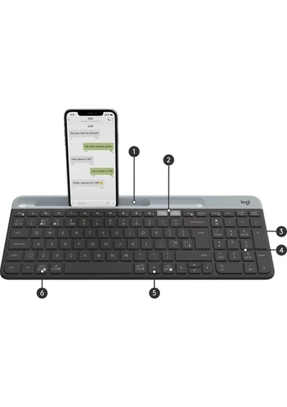 Logitech K580 Slim 920-010624 Siyah Q Kablosuz Klavye - 6