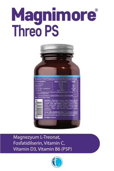 Magnimore Threo Ps Magnezyum 90 Bitkisel Kapsül L-treonat Fosfatidilserin - Resim 2