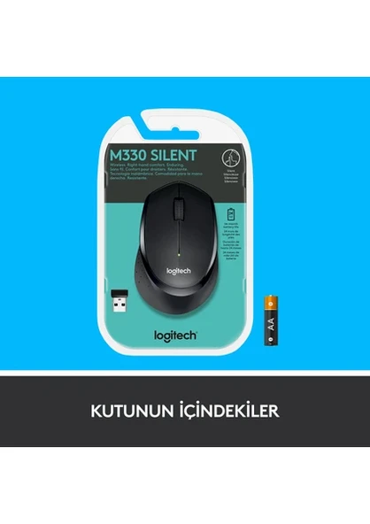 Logitech M330 Silent Plus 910-004909 Siyah Sessiz Optik Kablosuz Mouse - 6