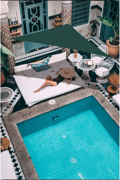 size ne lazım Üçgen Gölgelik Tente Su Geçirmez Oxford Kumaş 3 M X3 M X4.25 M Yeşll ürün görseli