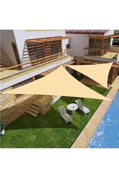 size ne lazım Su Geçirmez Üçgen Oxford Kumaş Yarasa Model Gölgelik 4.40x4.40x6.25m - 1