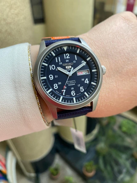 Seiko 5 Japan SNZG11J1 Otomatik Nato Lacivert 10 ATM 42 mm Erkek Kol Saati - 4