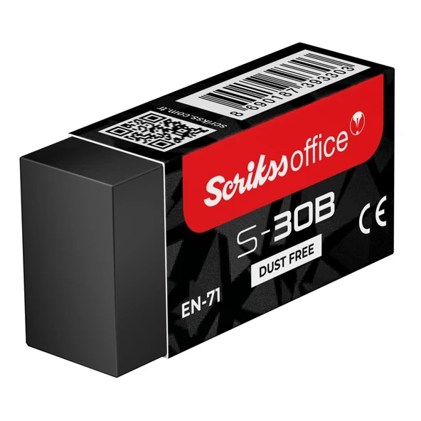 Scrikss Küçük Boy Siyah Silgi (S-30B) 30 Adet - 2