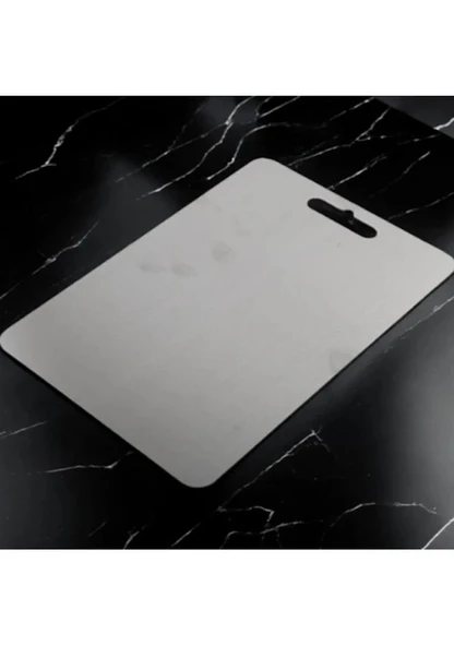 İnci Çelik 304 Paslanmaz Çelik Kesme Tahtası Antibakteriyel Pano Orta 32,5 x 24,5 Cm - Resim 4