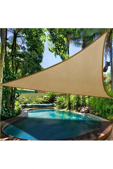 size ne lazım Su Geçirmez Üçgen Oxford Kumaş Yarasa Model Gölgelik 4.40x4.40x6.25m - 7