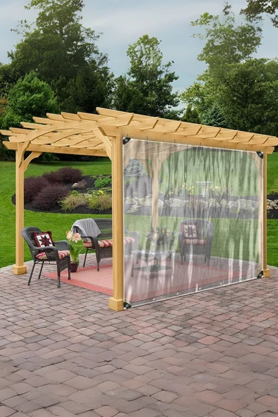 size ne lazım 240cm X 8m Su Geçirmez Şeffaf Branda Kış Bahçesi, Kamelya, Hobi Bahçesi, Balkon Brandası - 3