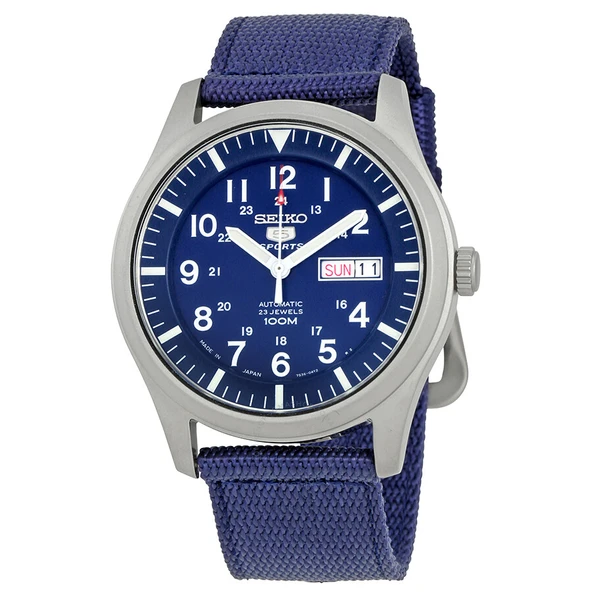 Seiko 5 Japan SNZG11J1 Otomatik Nato Lacivert 10 ATM 42 mm Erkek Kol Saati - 3