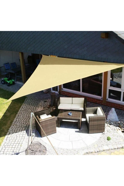 size ne lazım Su Geçirmez Üçgen Oxford Kumaş Yarasa Model Gölgelik 4.40x4.40x6.25m - 3