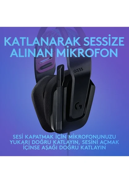Logitech G335 981-000978 Siyah Kablolu Kulak Üstü Oyuncu Kulaklığı - 5