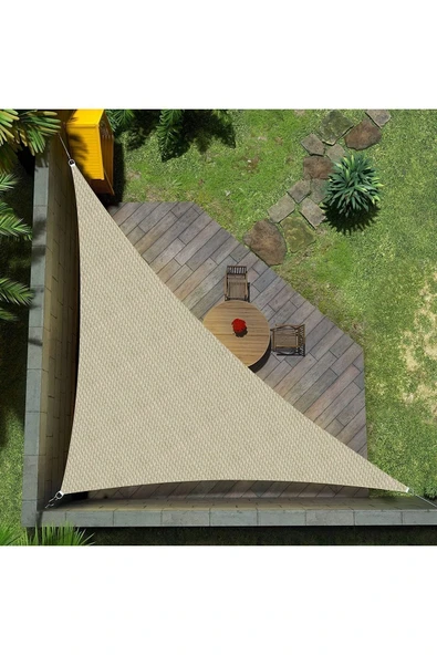 size ne lazım Sizenelazım Krem Jüt Üçgen Gölgelik 4x4x5.80mt