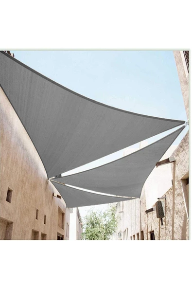size ne lazım Sizenelazım Üçgen Gölgelik Antrasit Gri Waterproof Su Itici Kumaş 3x3x4.25mt - Resim 2