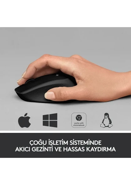 Logitech M330 Silent Plus 910-004909 Siyah Sessiz Optik Kablosuz Mouse - 4