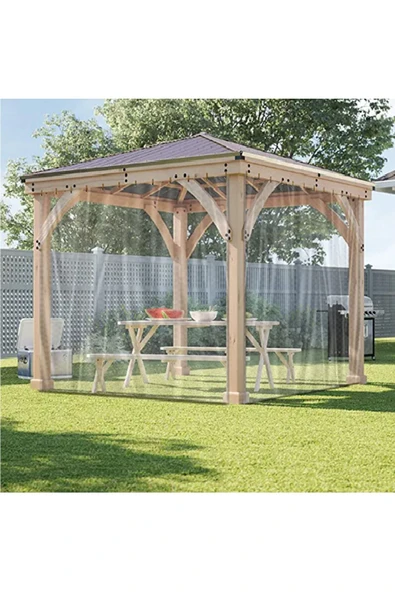 size ne lazım Sizenelazım Su Geçirmez Şeffaf Veranda Perdesi 0,80 Mm 2x5mt - Resim 2