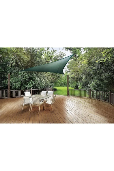 size ne lazım Sizenelazım Yeşil Su Geçirmez Yarasa Model Üçgen Gölgelik 3 X 3 X 4.25m ürün görseli
