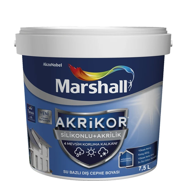 Marshall Akrikor Silikonlu + Akrilik Boya K9 7,5 Lt (10 Kg)