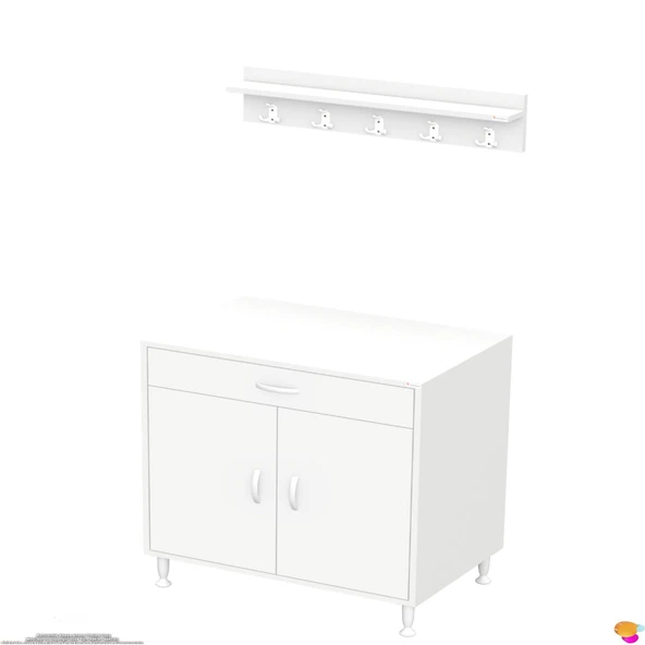 Modilayn DOQU (XXL) Set Ocak Altı Dolap 75x88x56 cm, Çekmeceli, Kapaklı, Tüp Bölmeli Ve Baharat Raflı - 11