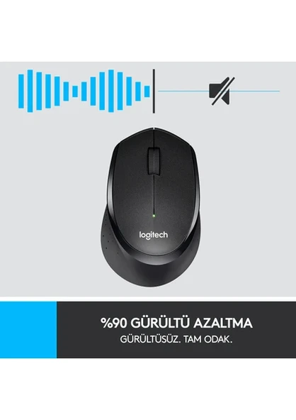 Logitech M330 Silent Plus 910-004909 Siyah Sessiz Optik Kablosuz Mouse - 2