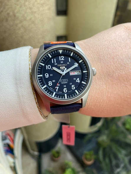 Seiko 5 Japan SNZG11J1 Otomatik Nato Lacivert 10 ATM 42 mm Erkek Kol Saati - 1