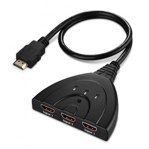 3 Port Kablolu Hdmi Switch Çoklayıcı Çoğaltıcı Splitter - 7