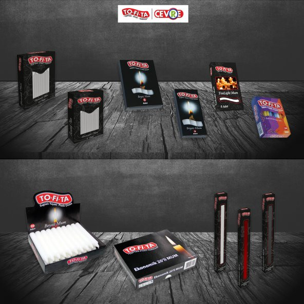 TO-Fİ-TA Beyaz Mum 4lü Ekonomik Paket - 1 Mum: 10 cm - 4