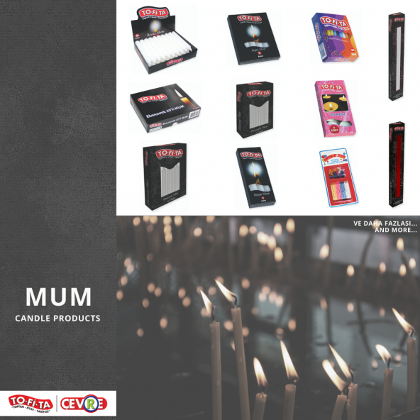 Beyaz Mum Kalın 20li Ekonomik Paket - 1 Mum:14 cm - 2