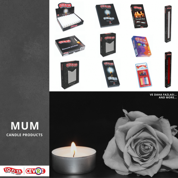 TO-Fİ-TA Şamdan Mum 2li 25 Cm Siyah - 3