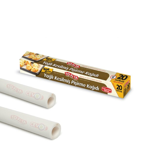 Hazır Kesilmiş Yağlı Pişirme Kağıdı (20li) 2 Paket - 40 Yaprak 42X37 cm - 3