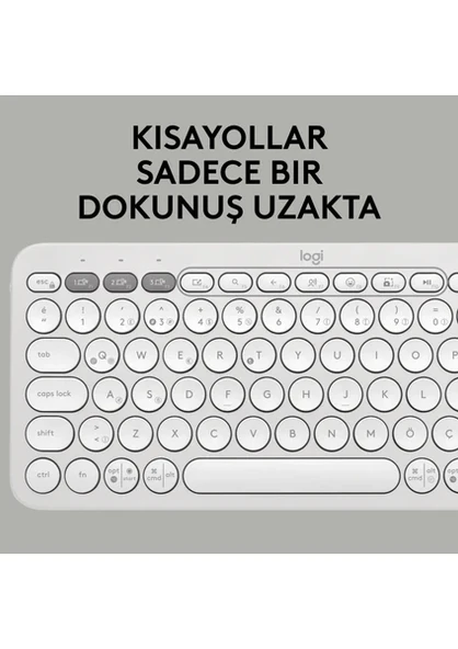 Logitech Pebble Keys 2 K380S 920-011860 Beyaz TKL Q Kablosuz Klavye - 4
