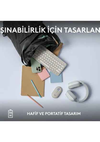 Logitech Pebble Keys 2 K380S 920-011860 Beyaz TKL Q Kablosuz Klavye - 7