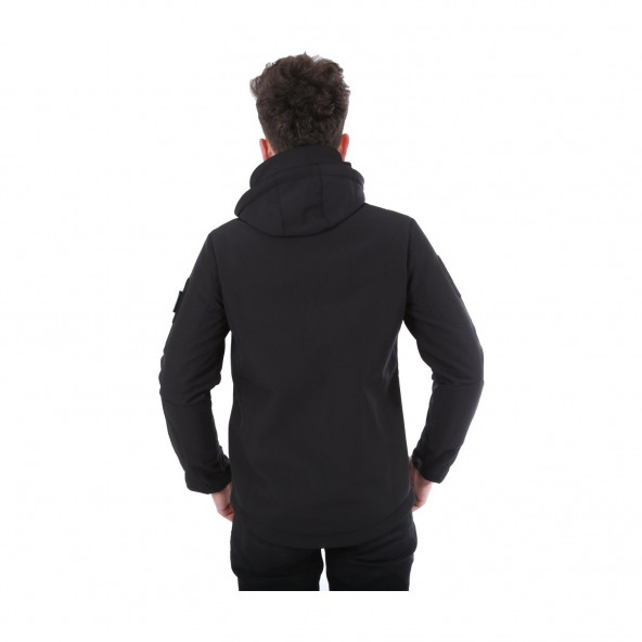 Special Softshell Su ve Rüzgar Geçirmez Siyah Mont - Resim 3