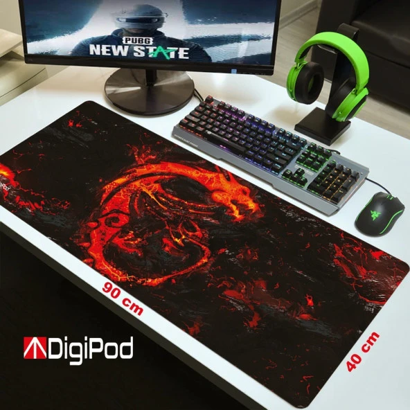 Gaming Mousepad Oyuncu Mousepad 90X40 Xxl Büyük Oyuncu Mousepad Kaymaz Taban 4mm - 4