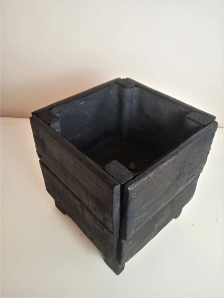 Wood&Pot Yakisugi Dış Mekan  Saksı - 28x28x30