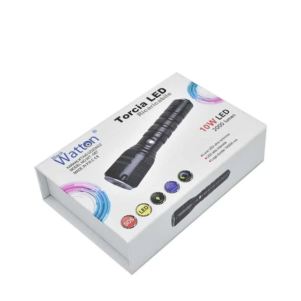 Şarjlı Pilli Zoomlu EL Feneri Watton Wt-087 - Resim 2