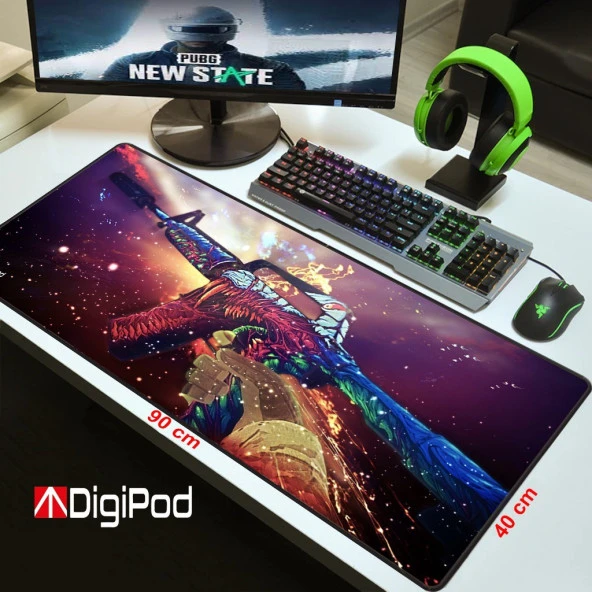 Gaming Mousepad Oyuncu Mousepad 90X40 Xxl Büyük Oyuncu Mousepad Kaymaz Taban 4mm - 4