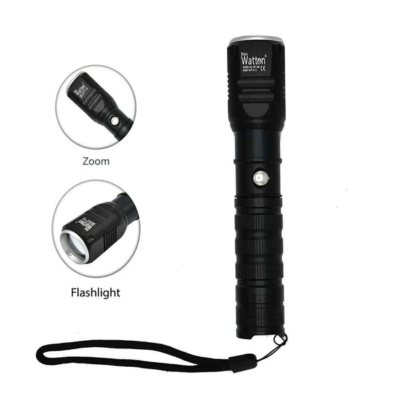 Şarjlı Pilli Zoomlu EL Feneri Watton Wt-087 - Resim 3