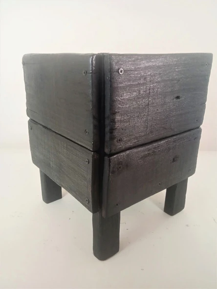 Wood&Pot Yakisugi Dış Mekan Saksı - 28x28x36 - 3