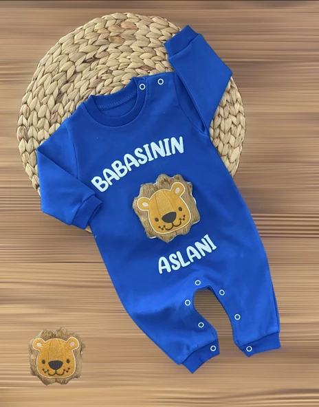 BabyMü Aslan Kabartmalı Babasının Aslanı Tulumlar