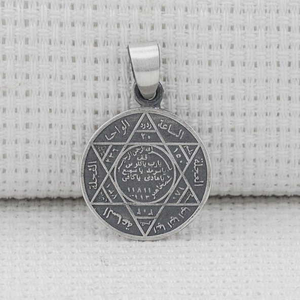 Mührü Süleyman 925 Ayar Gümüş Kolye Ucu - Resim 2