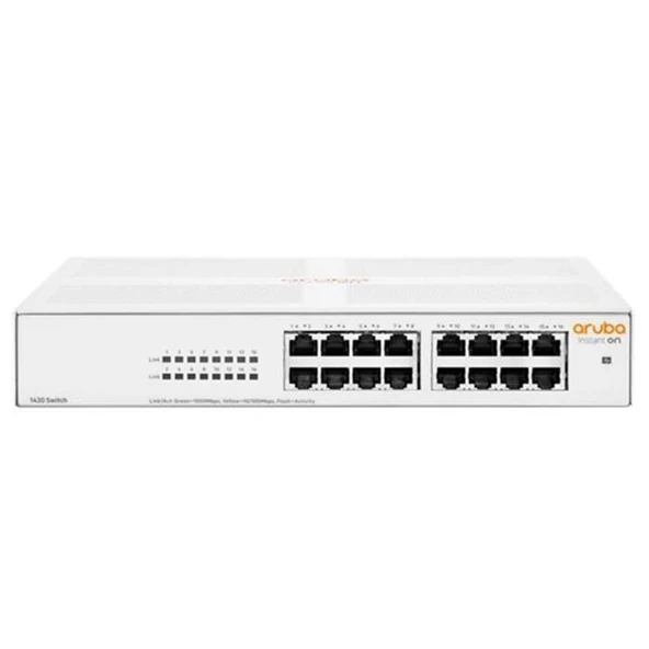 HP Aruba Instant On 1430-16G R8R47A 16 Port 10/100/1000 Mbps Gigabit Switch ürün görseli