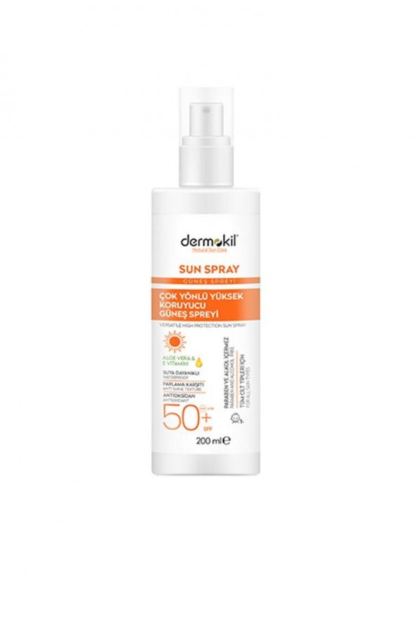 Dermokil Sun Sprey-çok Yönlü Yüksek Koruyucu Güneş Spreyi 50 Spf 200 Ml