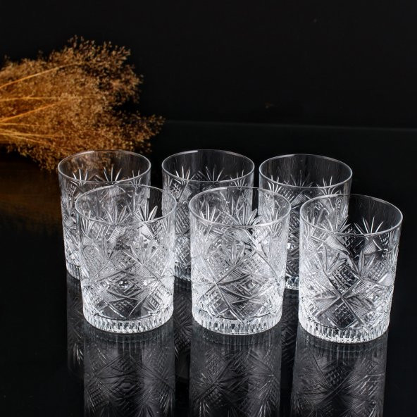 KristalGalerisi 6 lı Viski Bardağı Takımı - Göz Dekor - 2
